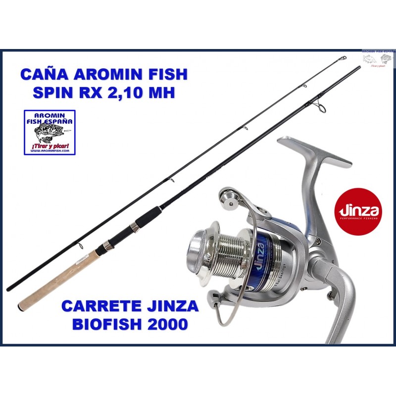 COMBO CAÑA SPIN RX 2,10 + CARRETE JINZA BIOFISH 2000
