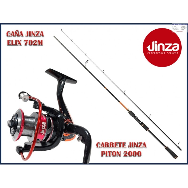 COMBO JINZA CAÑA ELIX PRO 702+CARRETE PITON 2000