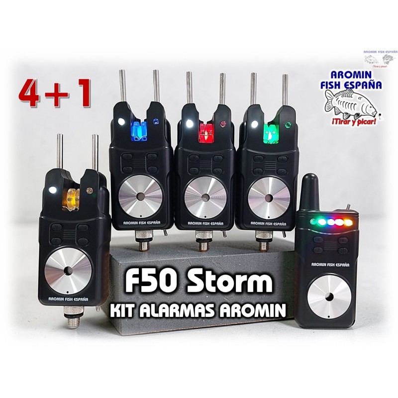 KIT DE ALARMAS DE CARPFISHING AROMIN F50 STORM 4+RECEPTOR  
