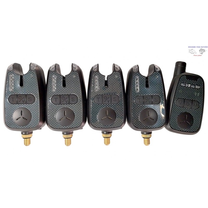 KIT DE ALARMAS DE CARPFISHING F5 4+RECEPTOR