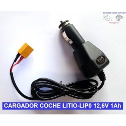CARGADOR COCHE LITIO-LIPO 12,6V - 1Ah