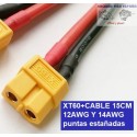 XT60+CABLE 15CM 12AWG puntas estañadas