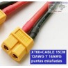 XT60+CABLE 15CM 14AWG puntas estañadas