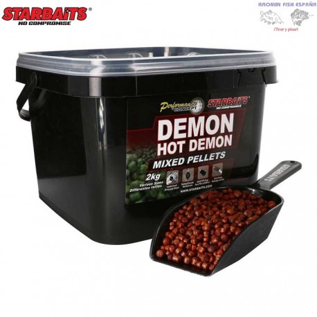 Starbaits Hot Demon Mixed Pellets 2kg + Pala