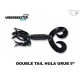GARY YAMAMOTO DOUBLE TAIL HULA GRUB 5" 021 BLACK WITH LARGE BLUE
