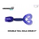 GARY YAMAMOTO DOUBLE TAIL HULA GRUB 5"  213 JUNE BUG-PURPLE WITH EMERALD FLAKE