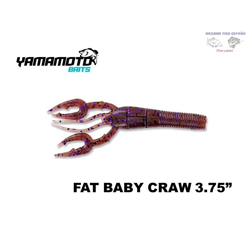 GARY YAMAMOTO FAT BABY CRAW 3,75" 221 CINNAMON BROWNWITH LARGE BLACK AND LARGE PURPLE
