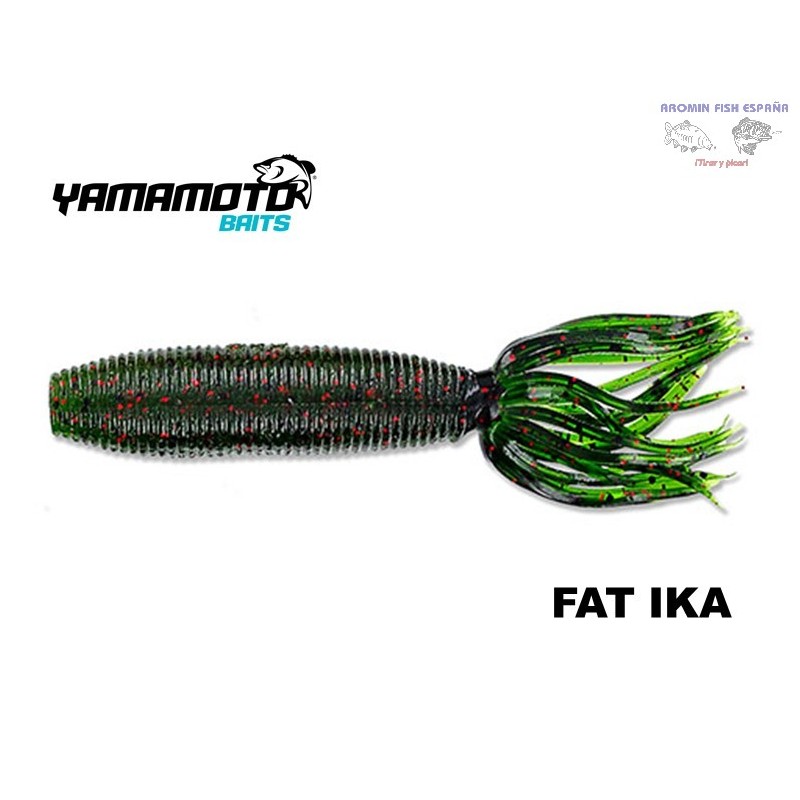 GARY YAMAMOTO FAT IKA 4" 208  WATERMELON WITH LARGE BLACK AND SMALL RED
