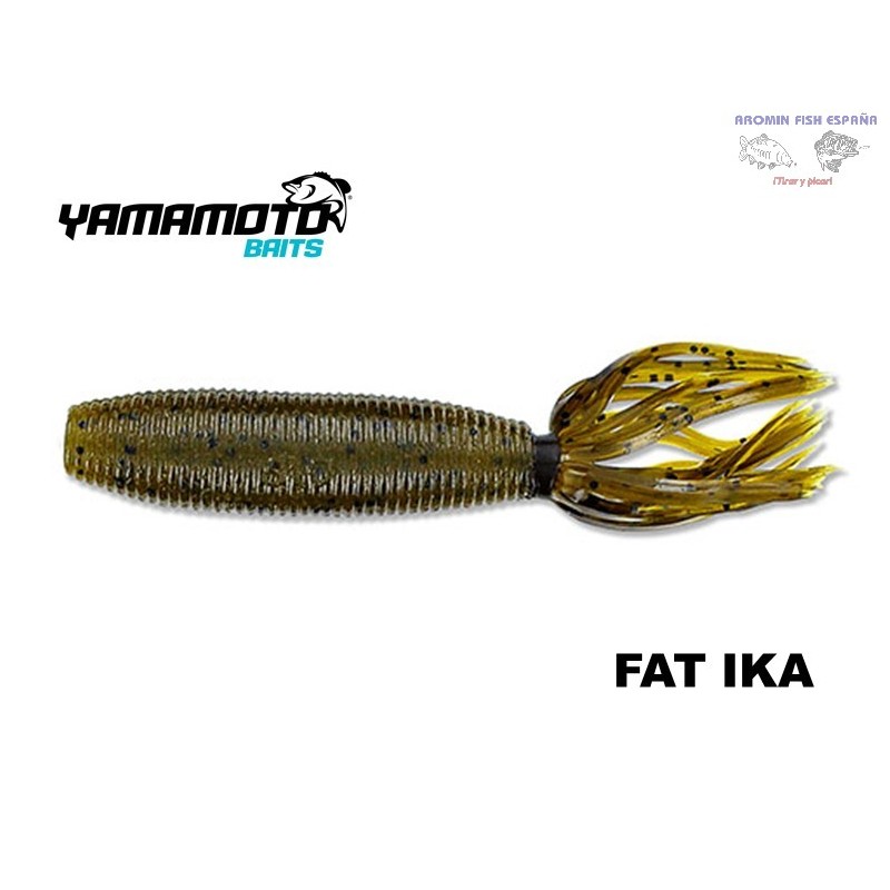 GARY YAMAMOTO FAT IKA 4" 297 GREEN PUMPKIN WITH LARGE BLACK