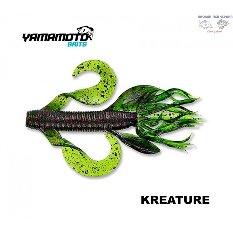 GARY YAMAMOTO KREATURE 208 WATERMELON WITH LARGE BLACK AND SMALL RED
