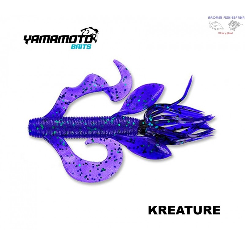 GARY YAMAMOTO KREATURE 213 JUNEBUG PURPLE WITH EMERALD FLAKE