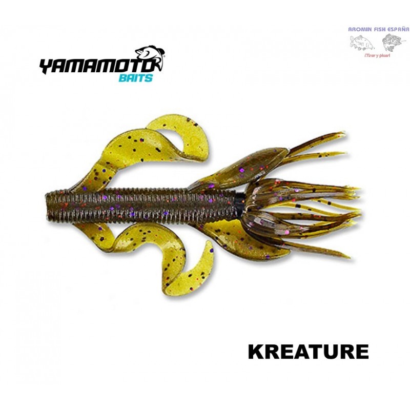 GARY YAMAMOTO KREATURE 330 GREEN PUMPKIN WITH PURPLE AND SMALL COPPER