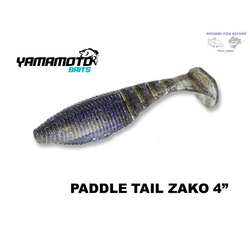 GARY YAMAMOTO PADDLE TAIL ZAKO 4" 973 ELECTRIC SHAD