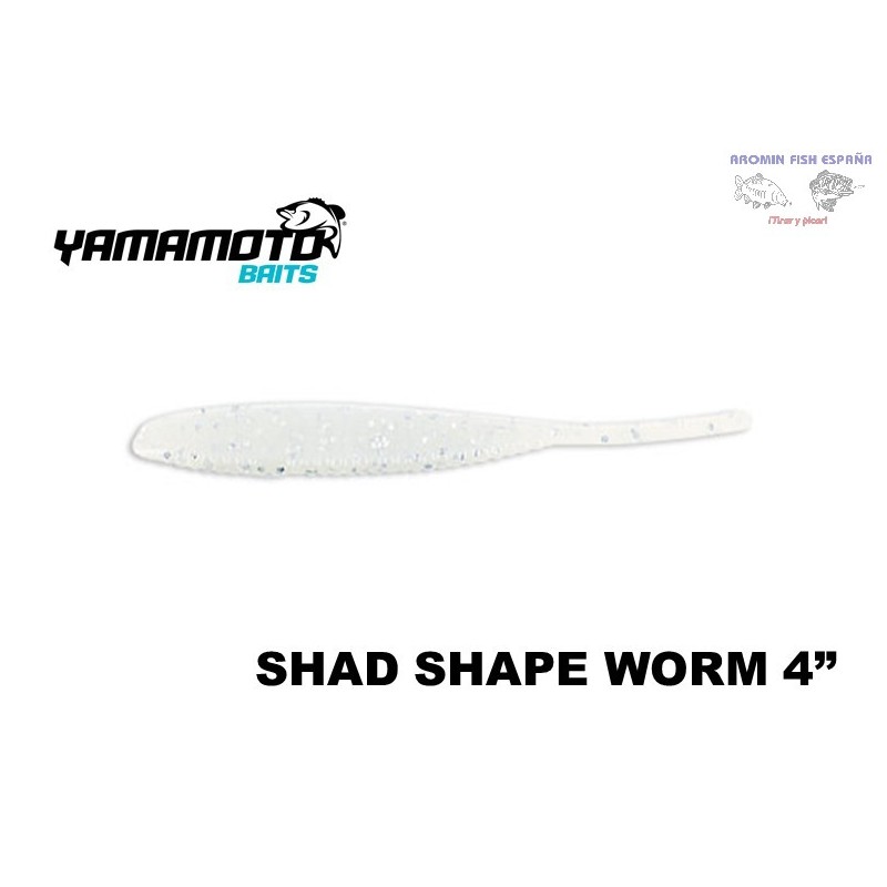 GARY YAMAMOTO SHAD SAPE WORM 4" 031 BLUE PEARL WITH LARGE SILVER