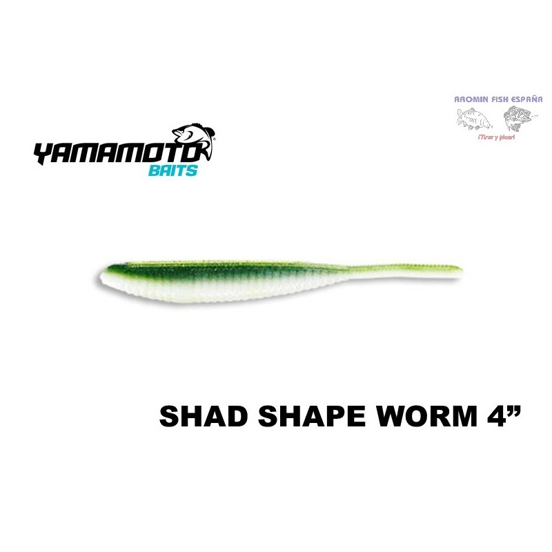 GARY YAMAMOTO SHAD SAPE WORM 4" 901 WATERMELON AND WHITE LAMINATE
