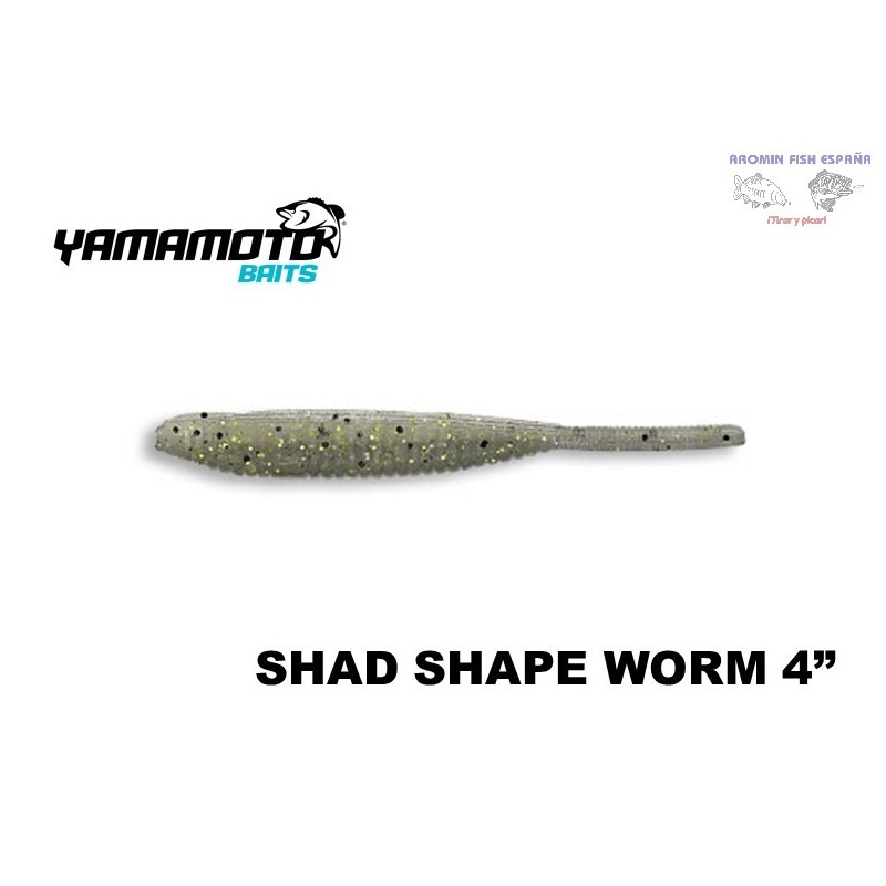 GARY YAMAMOTO SHAD SAPE WORM 4" 9002-187/306 WITH CHARTREUSE