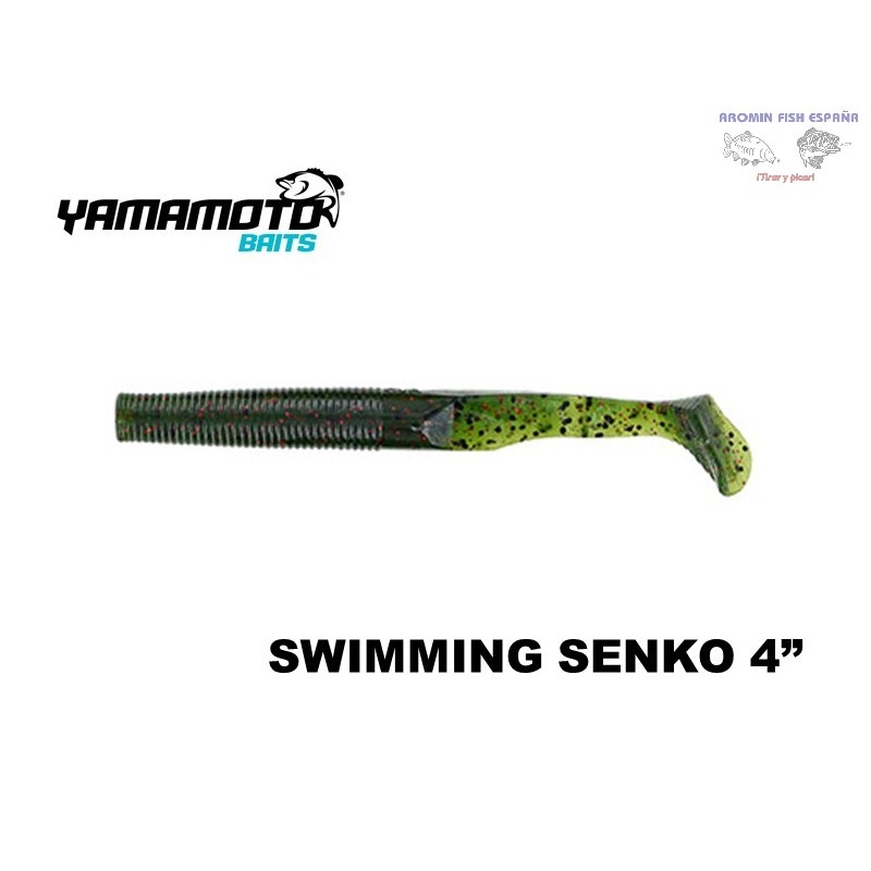 GARY YAMAMOTO SWIMMING SENKO 4" 208 WATERMELON WITH LARGE BLACK AND SMALL RED