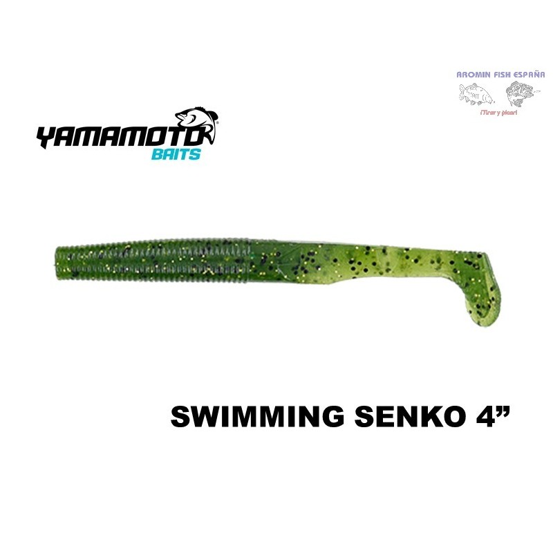GARY YAMAMOTO SWIMMING SENKO 4" 323 WATERMELON (194J) WITH BLACK AND SMALL GOLD