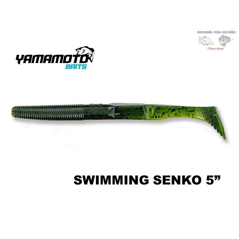 GARY YAMAMOTO SWIMMING SENKO 5" 194 WATERMELON WITH LARGE BLACK